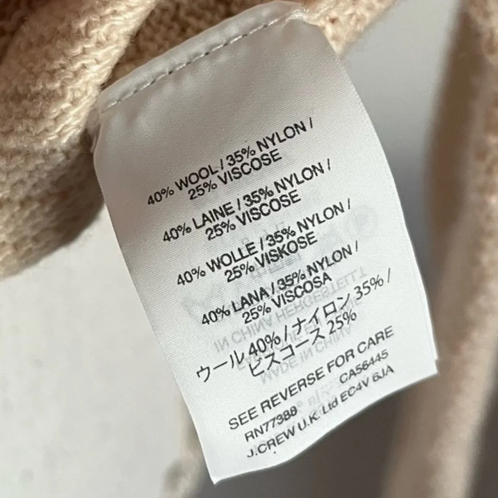 J. Crew • Ivory Cream Ribbed Stitch Dolman Wool Sweater
